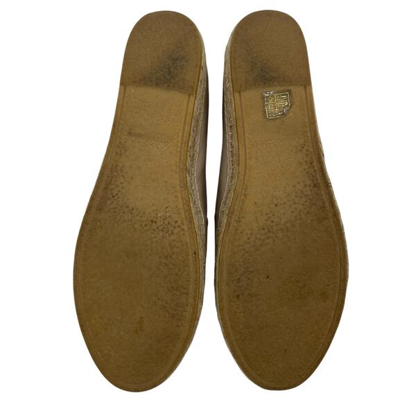 Saint Laurent Logo Monogram Nappa Leather Espadrilles Rose Poudre Size 38 - Picture 10 of 16